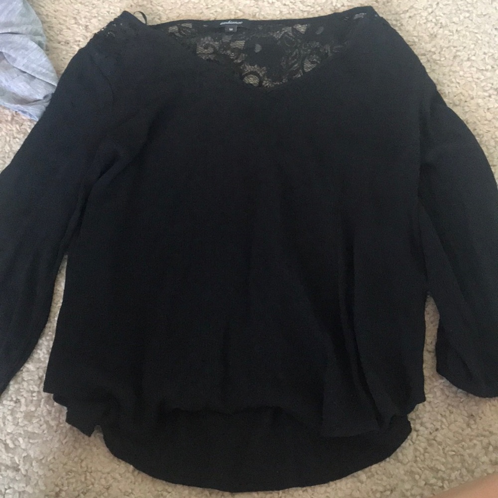 black lace shirt
